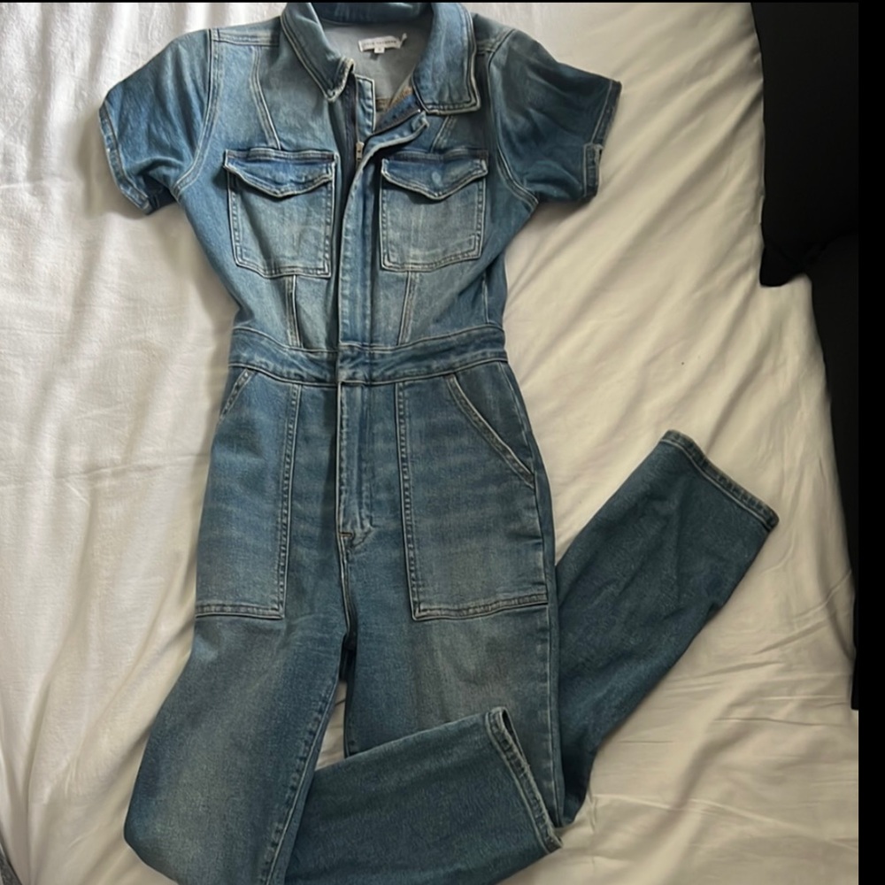Good American Blue Denim Jumpsuit